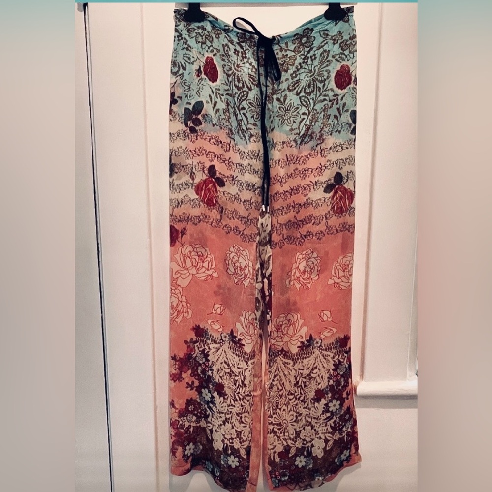 SHAN/NWOT Floral Swim Cover-Up Pants Sz 8 (Med)